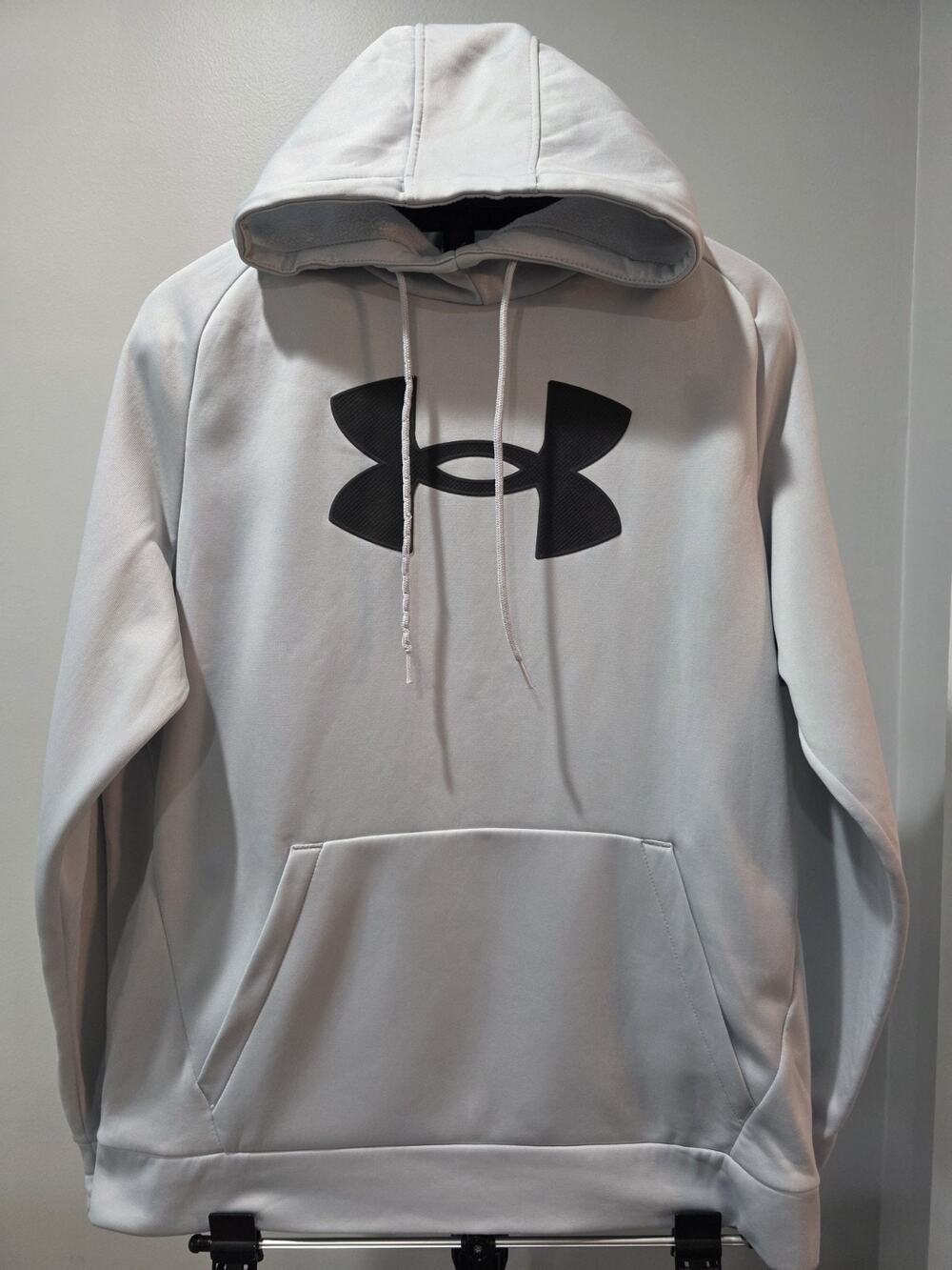 Under Armour Big Logo White Pullover Hoodie Men's Large Loose Fit